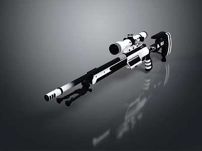Modern Tactical Sniper Rifle With Scope Bipod And Precision Design Features 3d model
