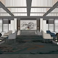 Luxurious Hotel Lobby Interior With Chandelier Lighting Plush Seating And Decorative Wall Art