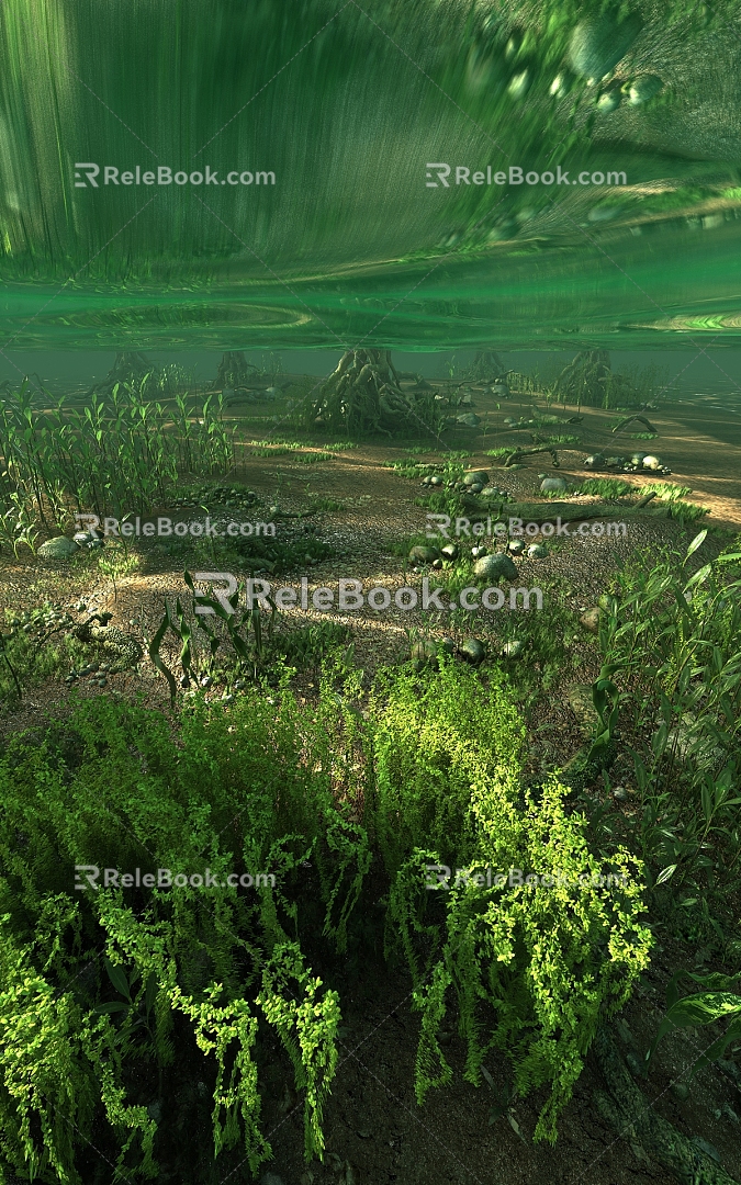 modern underwater lake bottom 3d model