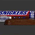 Classic Snickers Chocolate Bar Wrapped Package and Unwrapped Tasty Sweet Snack