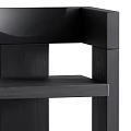 Modern Black Single Chair With Sleek Wooden Frame And Minimalist Design