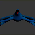 Blue Prehistoric Aquatic Creature Model With Long Beak Open Mouth And Flippers On Dark Background