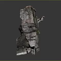 Organic Wood Stone Slab With Moss Covered Cracked Texture And Natural Rustic Charm