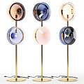 Modern Colorful Floor Lamp With Transparent Glass Shades And Metal Stand