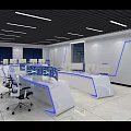 Modern Monitoring Room Control Center With Multiple Screens And Ergonomic Chairs