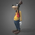 Cartoon Game Movie Character Goofy With Brown Hat Yellow Vest Blue Pants And White Gloves