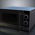 Semper Modern Black Microwave Oven With Dial Controls And Transparent Window