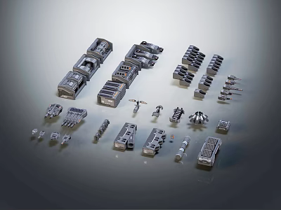Smart Machines Precision Mechanical Components And Assorted Metal Parts Collection 3d model