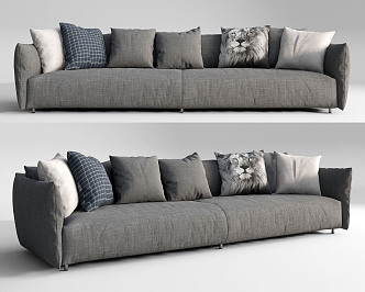 Modern Double Sofa Multi-Person Sofa Three-Person Sofa 3d model