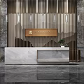 Modern reception desk sales front desk background 3d model
