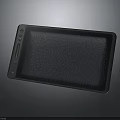 Modern Black Electronic Tablet With Large Black Screen On Gray Background