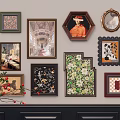 Decorative Ornament Set with Various Shapes Picture Frames and Decorative Branches for Wall 3d model