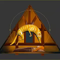 Creative Triangular Furniture Design With Reclining Figure And Animal Motif