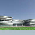 Modern Industrial Plant Complex with Multi Storey Buildings Green Roofs and Glass Facades