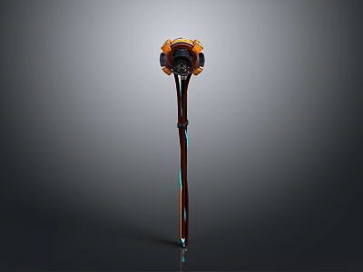 Advanced Mechanical Equipment With Long Handle And Circular Illuminated Top Structure 3d model