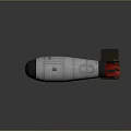Silver Missile With Textured Body Black Tail Section Red Nozzle And Fins