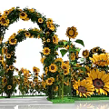 Vibrant Event Entrance Decorated With Colorful Sunflowers And Green Foliage