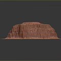Realistic Red 3D Terrain Model With Mountainous Structure And Detailed Texture 3d model