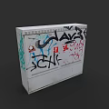 White Electrical Utility Cabinet With Colorful Graffiti Art And Urban Spray Paint