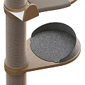 Modern Wooden Cat Tree Components With Gray Scratching Posts And Platforms 3d model