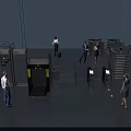 Public Security Facility Featuring Security Gates And Screening Equipment For Passengers