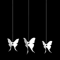 White Butterfly Shaped Modern Chandelier With Elegant Minimalist Design For Home Decor
