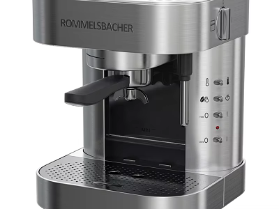 Rommelsbacher Stainless Steel Coffee Machine Kitchen Appliance With Control Panel And Brewing Function 3d model