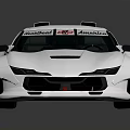 White Race Car With Number 38 Sticker Rear Spoiler And Gold Rims Wheels
