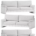 Modern Fabric Multi Seater Sofa With Comfortable Armrests And Soft Cushions 3d model