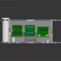 White Electronic Device With Multiple Green Blue USB Ports And Modern Sleek Design