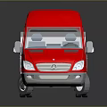 Red Commercial Truck 3D Rendering With Cab And Flatbed Body Design 3d model
