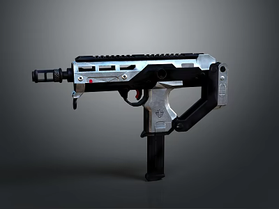 Advanced Modern Tactical Gun Featuring Metal Build Ergonomic Grip And Rail System 3d model