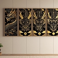 New Chinese Style Decoration Painting Dragon Hanging Painting 3d model