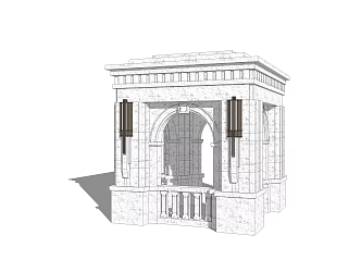European-style pavilion 3d model