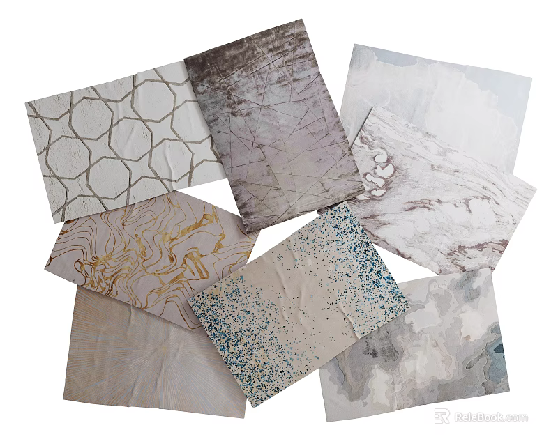 Square Rugs With Various Patterns And Modern Designs For Stylish Home Decor 3d model 