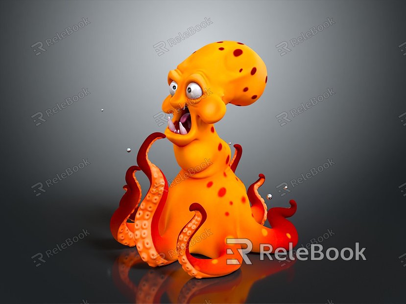 octopus cuttlefish octopus animal anime character game character model