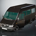 Black Mercedes Benz Van with Open Side Doors for Passenger Transport Modern Exterior