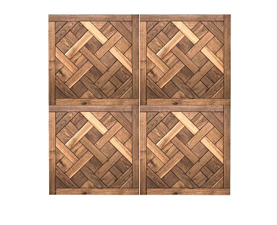 Natural Wooden Flooring with Intricate Basketweave Pattern and Rich Texture for Modern Interiors 3d model