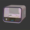 White Modern Device With Purple Transparent Window And Digital Control Panel