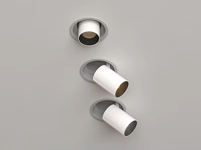 Sleek Recessed Downlights And Spotlights Modern Ceiling Lighting Fixture Design 3d model