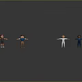 Animated 3D Characters And Creatures With Diverse Poses And Colorful Outfits