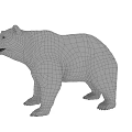 Polar Bear In Standing Posture With White Fur Black Nose And Claws 3d model