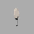 Geometric White Frosted Glass Wall Lamp with Black Metal Rod Mounted on Wall