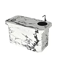 Elegant Marble Bathroom Vanity With Integrated Sink And Modern Faucet Design