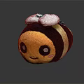 Cute Plush Bee Toy With Yellow Black Stripes And White Cloud Decoration