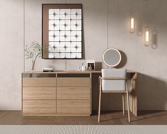 Modern Dressing Table Solid Wood Dressing Table 3d model