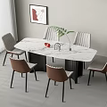 KERLIN Dining Table and Chair Combination 3d model