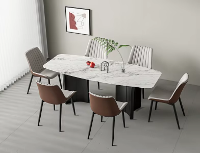 KERLIN Dining Table and Chair Combination 3d model