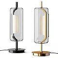 Modern Table Lamp With Clear Glass Shade And Black Gold Metal Support Design