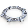 Industrial Metal Ring Component With Silver Finish Protruding Blocks And Symmetrical Bolted Design